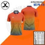 Áo polo pickleball cam chấm bi tím than